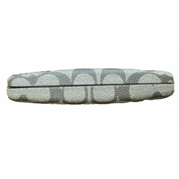 Coach Hard Shell Eye Glass Case Signature Brown Logo 6.25" x 2.75" x 1.5" - Picture 4 of 7